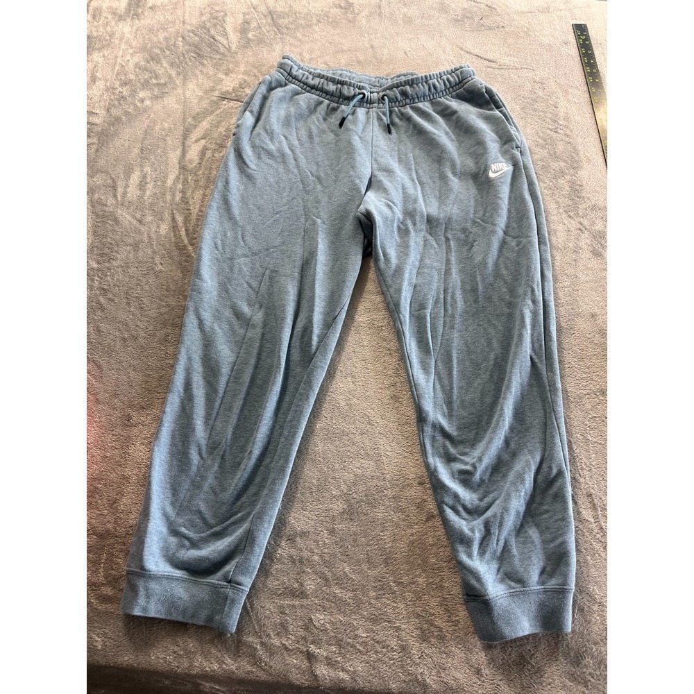 Nike Pants Mens Medium Heather Blue Club Fleece Joggers Sweatpants Swoosh
